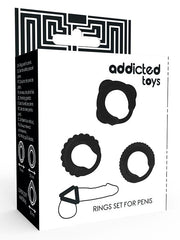 Addicted Toys - Set 3 rings Nero