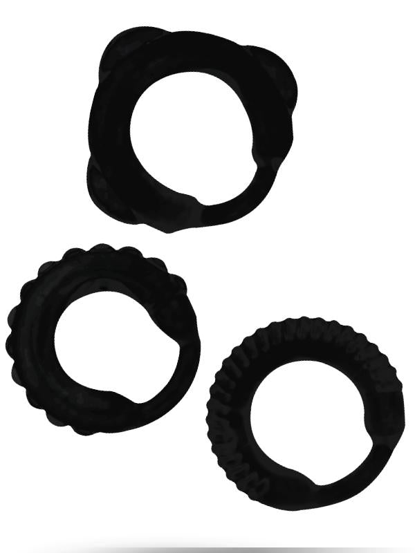 Addicted Toys - Set 3 rings Nero